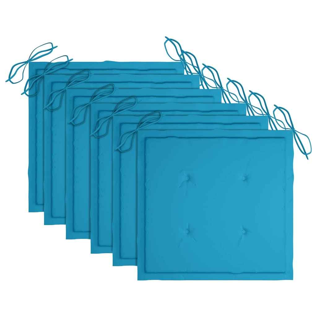 Scaune de exterior cu perne, 6 buc., lemn masiv de acacia