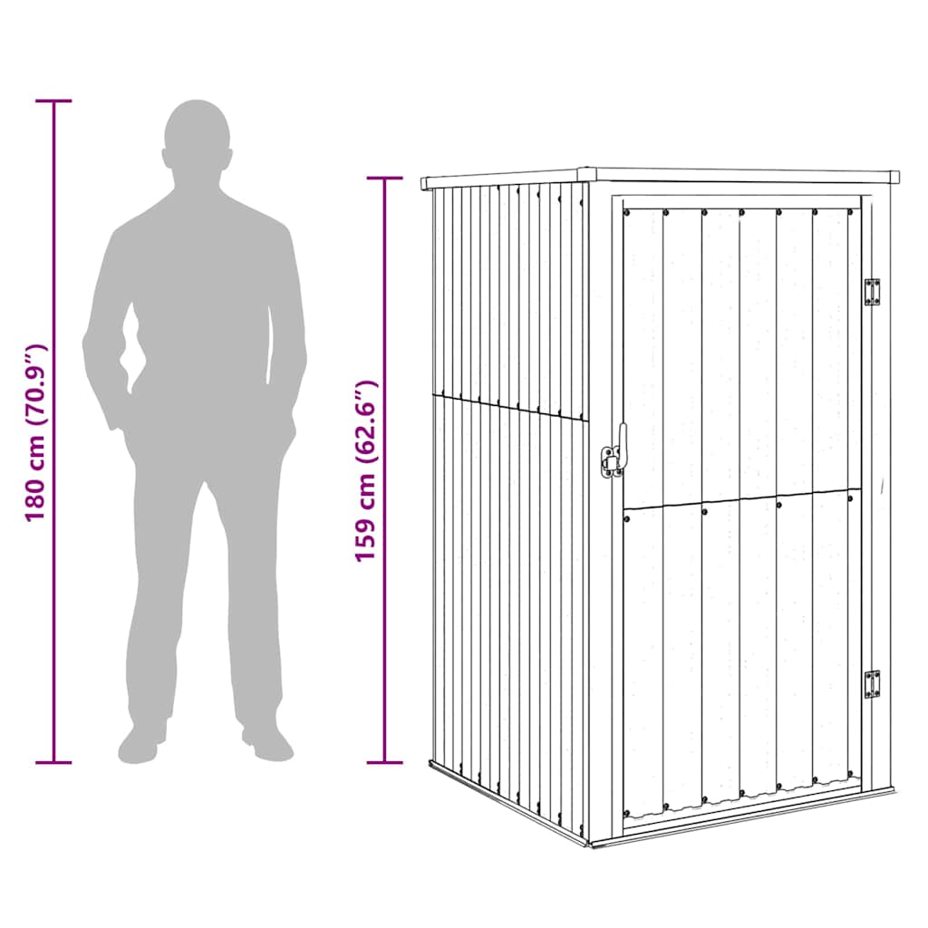 Șopron de grădină, gri, 88x89x161 cm, oțel galvanizat
