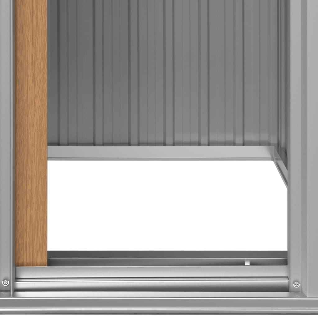 Șopron de grădină, maro, 126x97,5x177 cm, oțel galvanizat