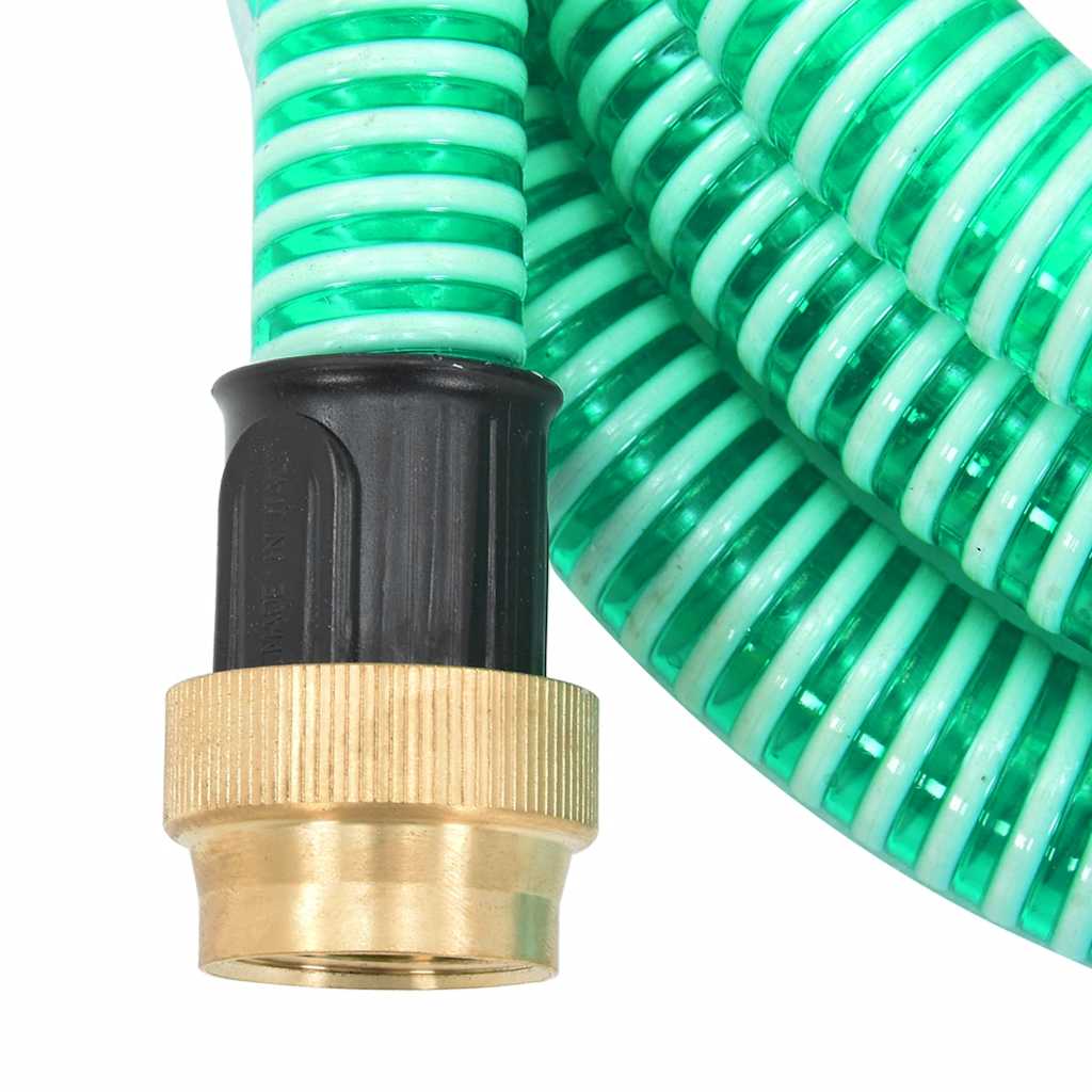 Furtun de aspirație cu racorduri din alamă, verde 1,1" 20 m PVC