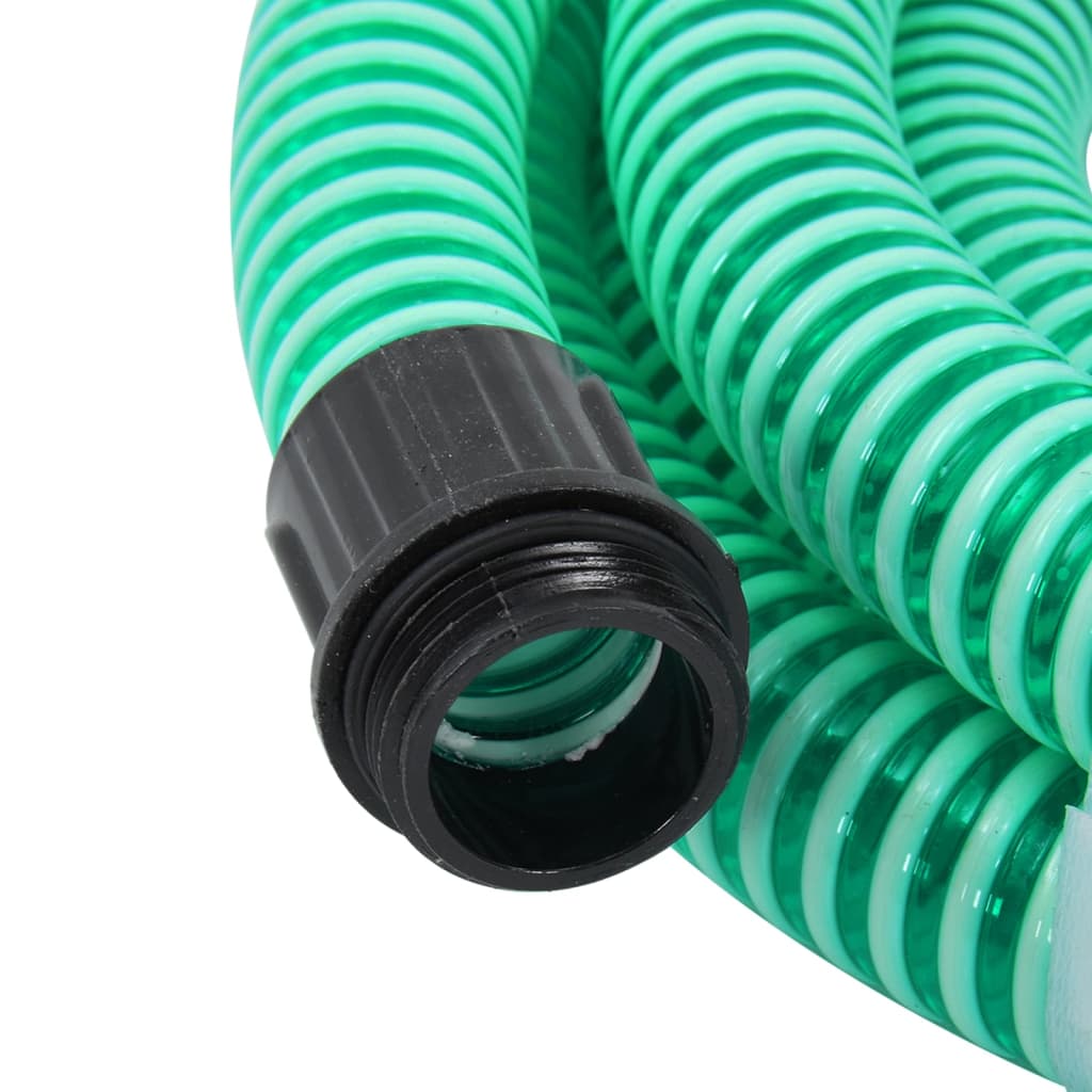 Furtun de aspirație cu racorduri din alamă, verde 1,1" 20 m PVC