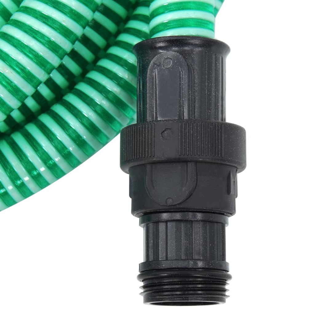 Furtun de aspirație cu racorduri din PVC, verde 1" 7 m, PVC