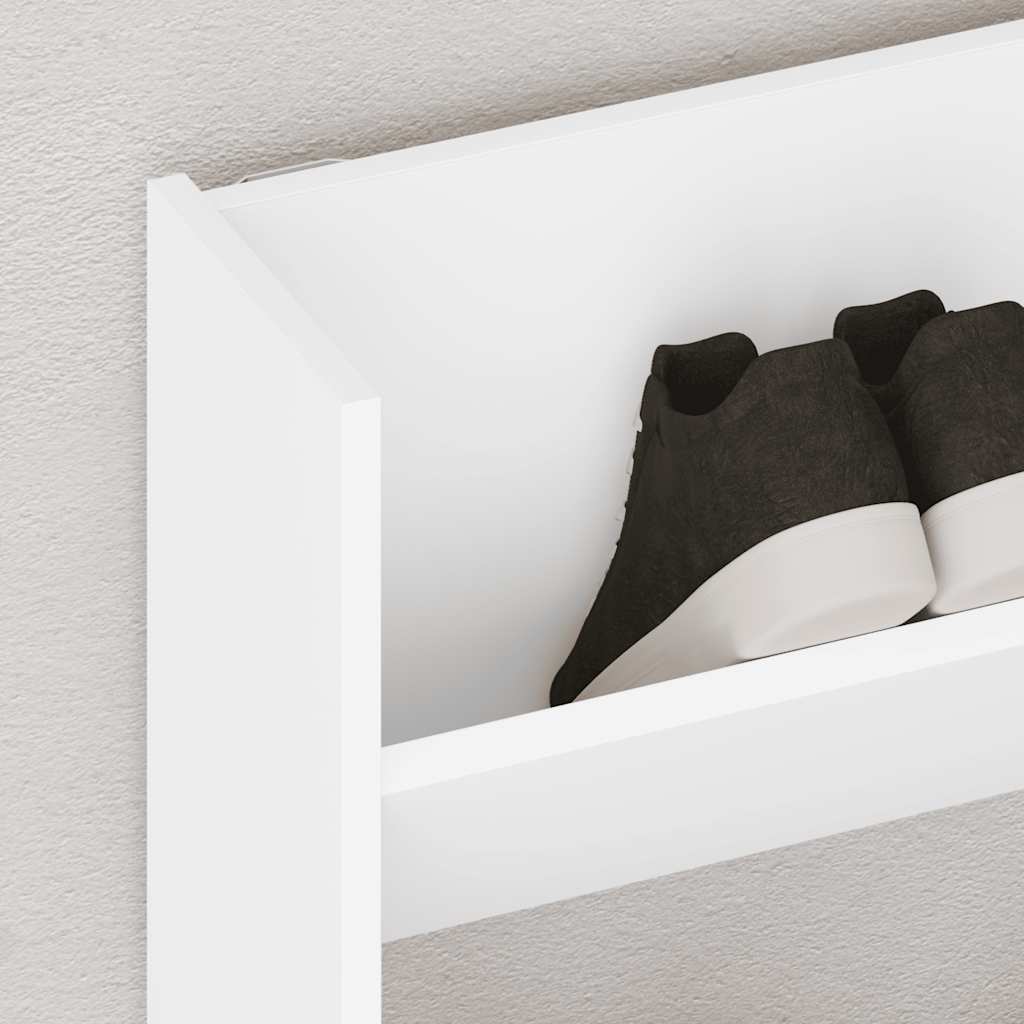Pantofar de perete, alb, 80x18x60 cm, lemn prelucrat