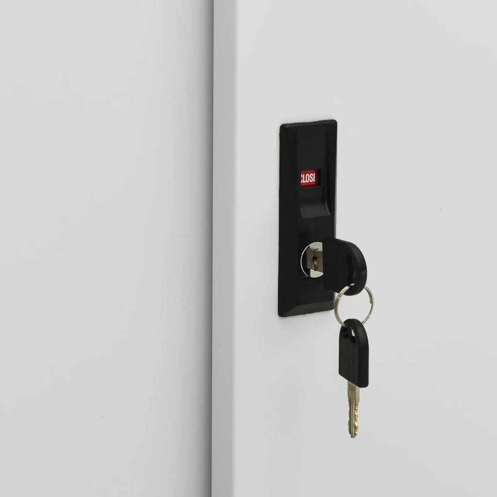 Dulap de birou cu ușă glisantă, gri deschis, 90x40x90 cm, oțel