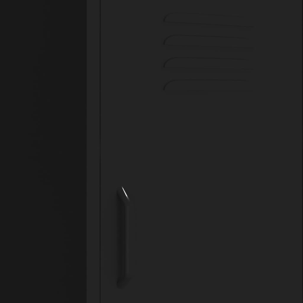 Dulap de depozitare, negru, 42,5x35x101,5 cm, oțel