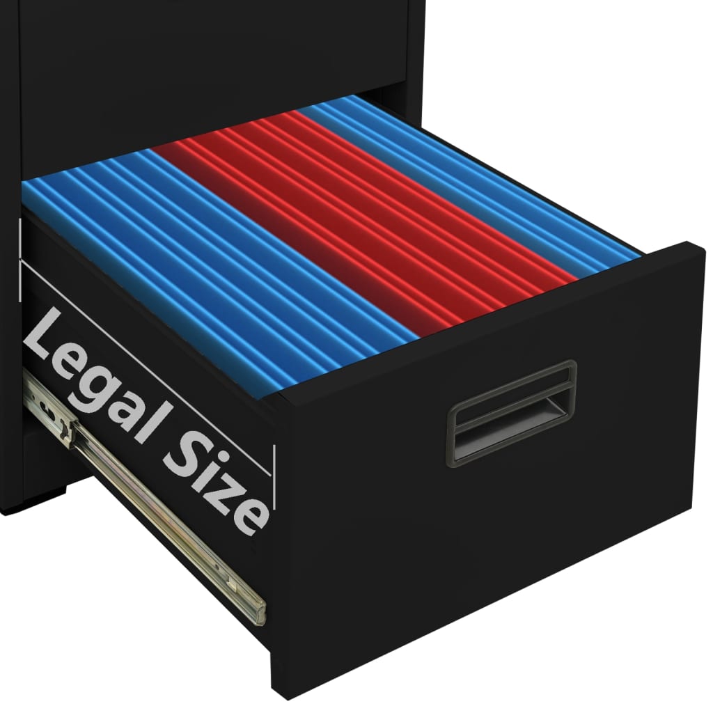 Fișet, negru, 46x62x102,5 cm, oțel