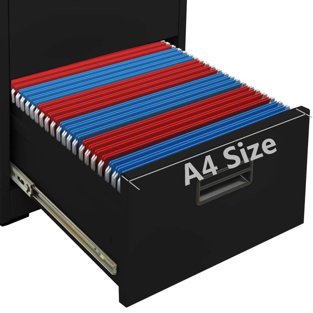 Fișet, negru, 46x62x102,5 cm, oțel