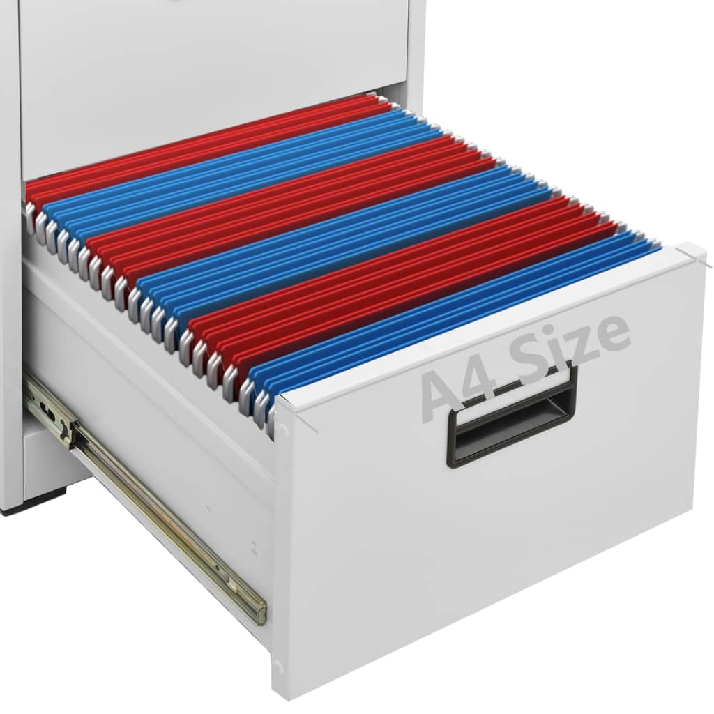 Fișet, gri deschis, 46 x 62 x 133 cm, oțel