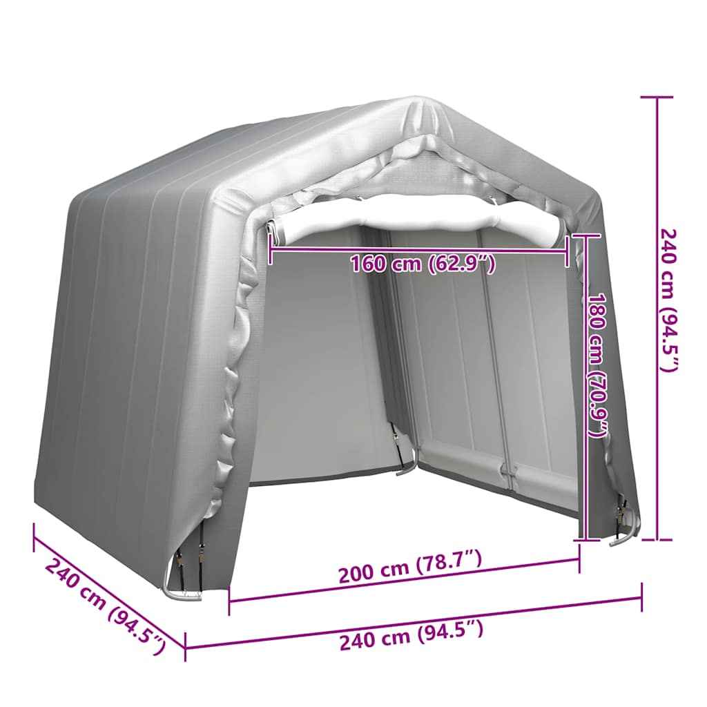 Cort de depozitare, gri, 240x240 cm, oțel