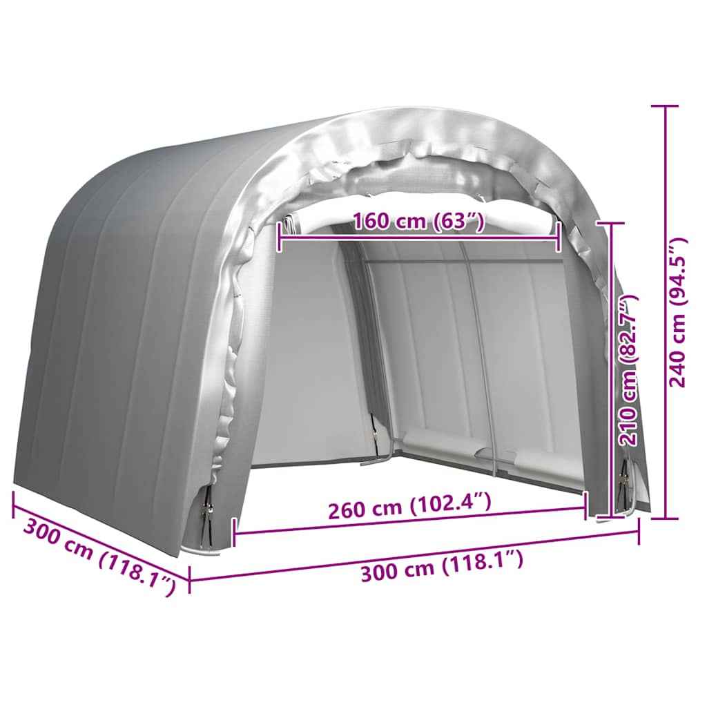 Cort de depozitare, gri, 300x300 cm, oțel