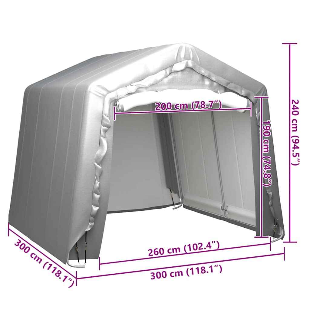 Cort de depozitare, gri, 300x300 m, oțel
