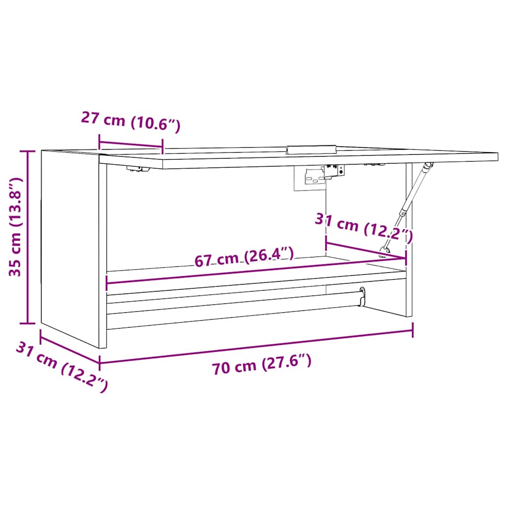 Șifonier, alb extralucios, 70x32,5x35 cm, PAL
