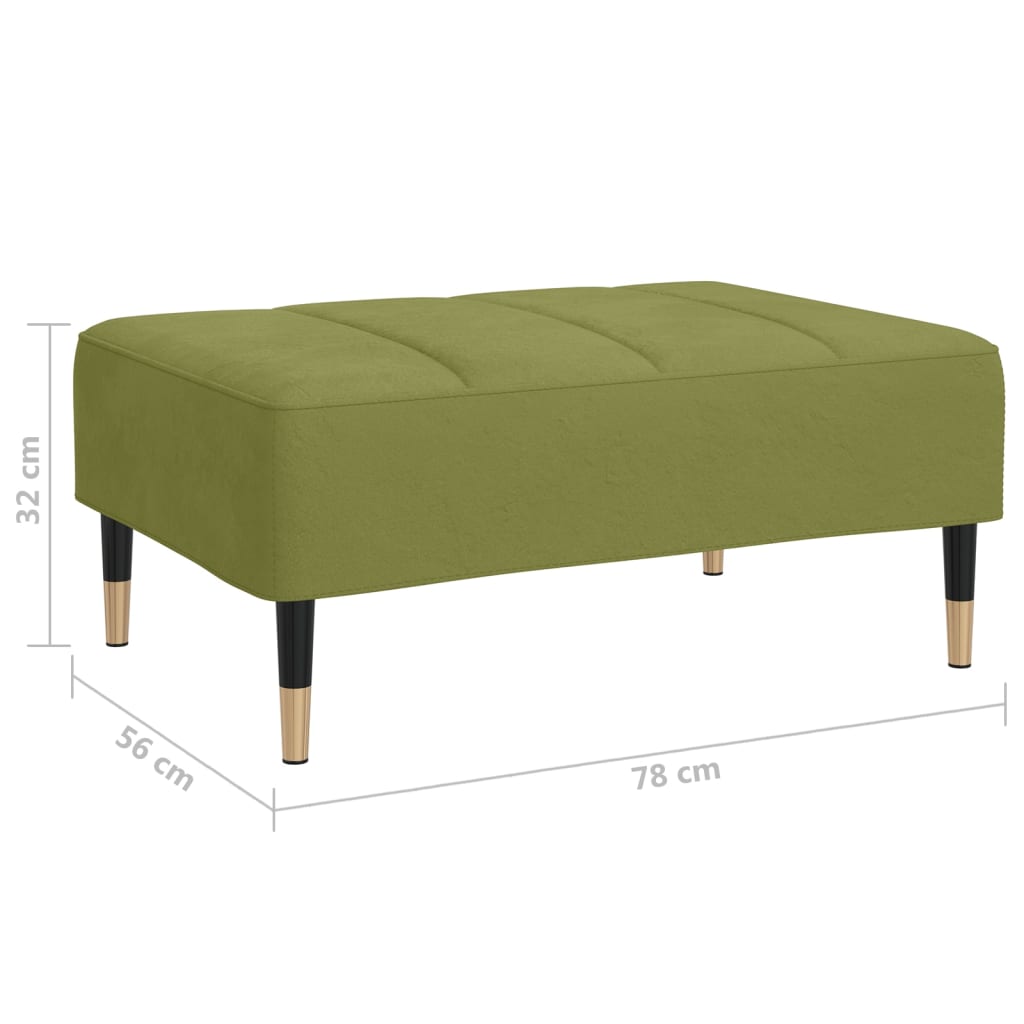 Taburet, verde deschis, 78x56x32 cm, catifea