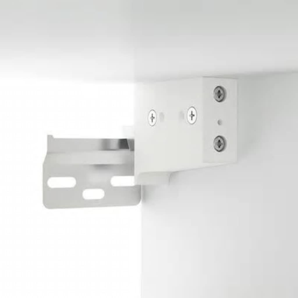 Dulap cu oglindă și LED, alb, 76x15x55 cm