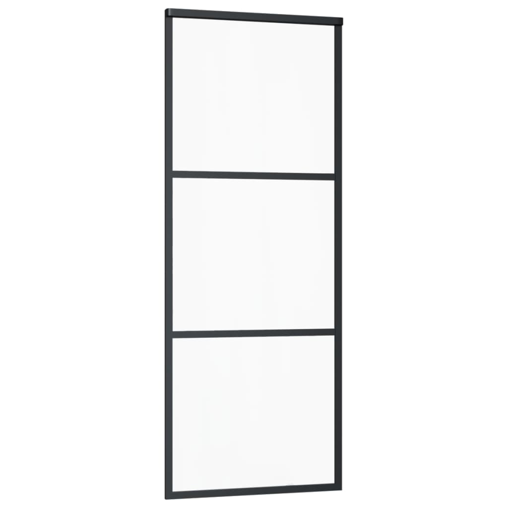 Ușă glisantă cu set feronerie, 76x205 cm, sticlă ESG/aluminiu
