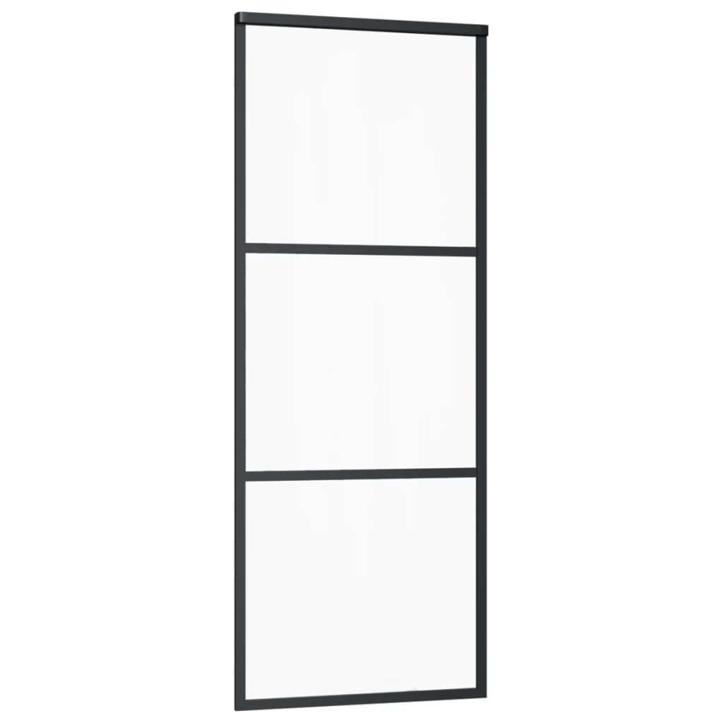 Ușă glisantă cu set feronerie, 76x205 cm, sticlă ESG/aluminiu
