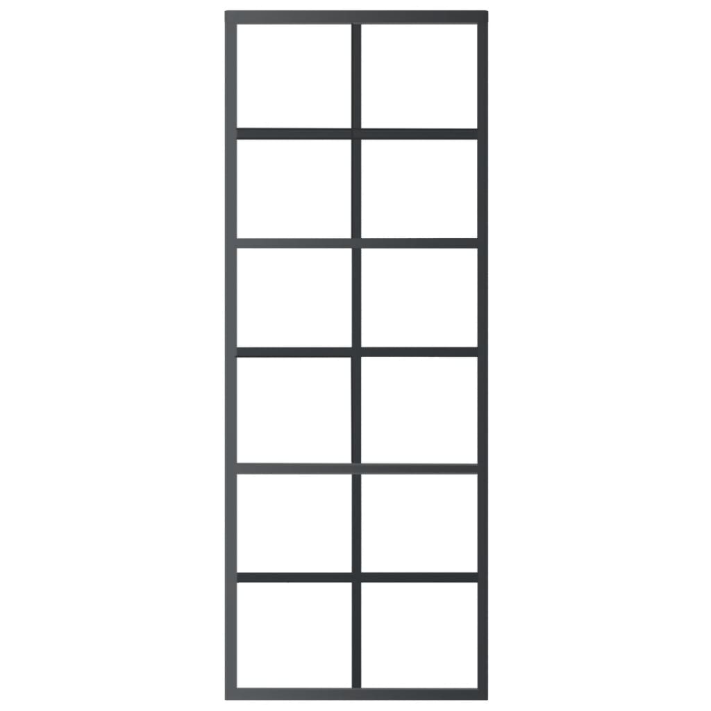 Ușă glisantă cu set feronerie, 76x205 cm, sticlă ESG/aluminiu