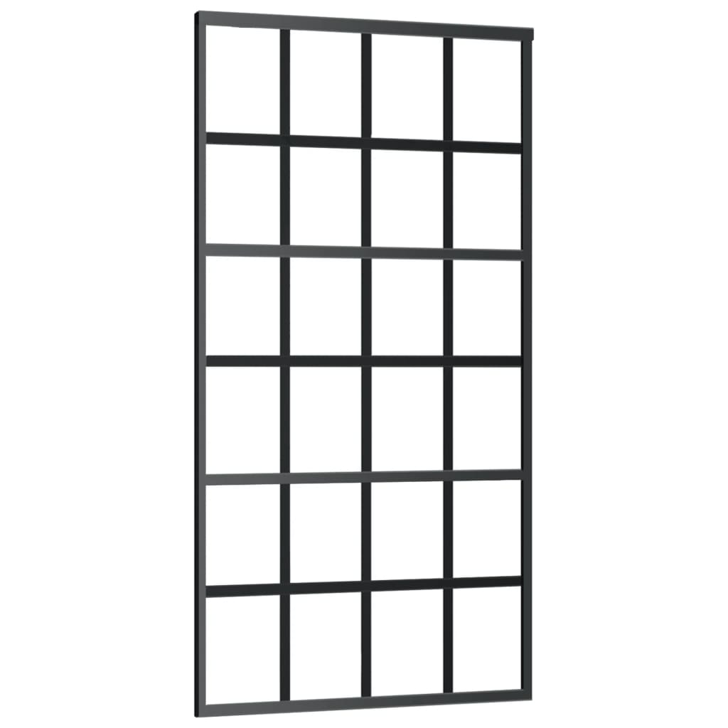 Ușă glisantă cu set feronerie, 102x205 cm, sticlă ESG/aluminiu