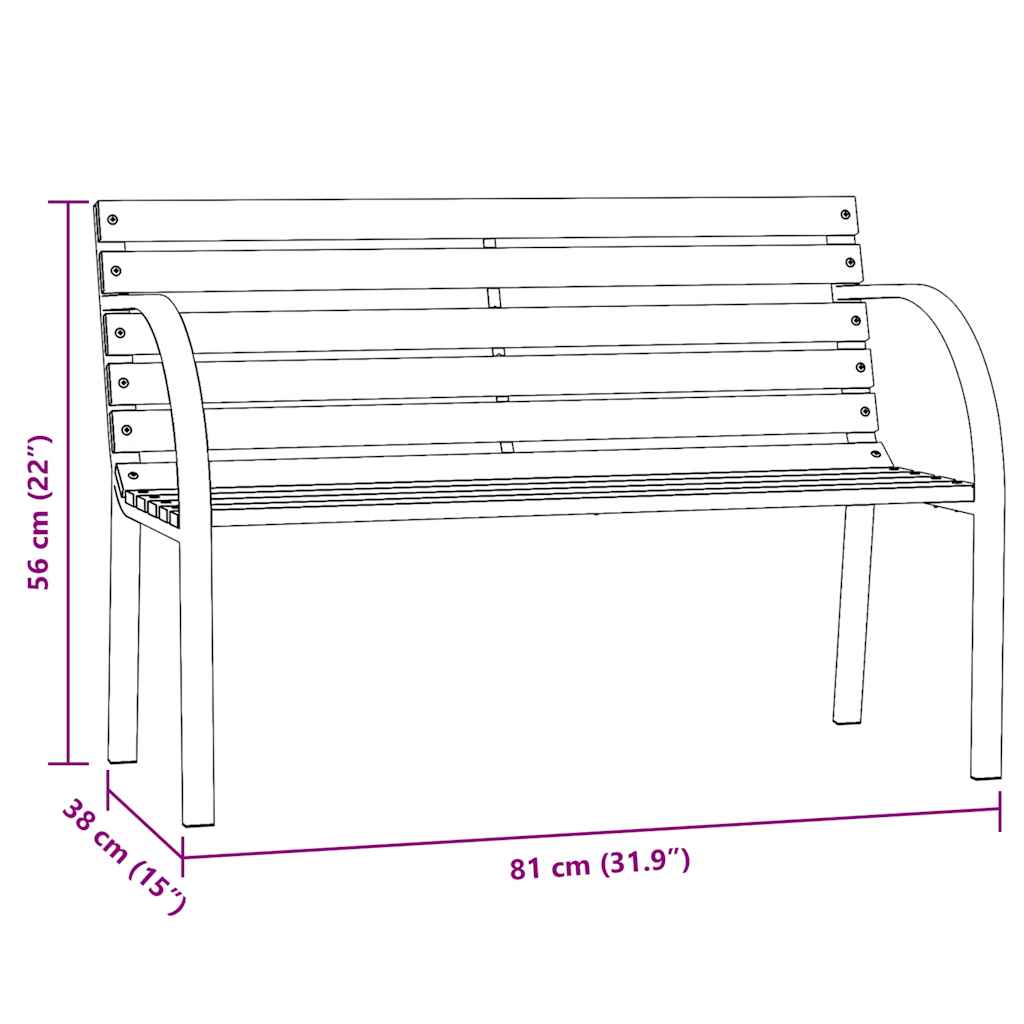 Bancă copii de grădină, 81 cm, lemn de brad chinezesc