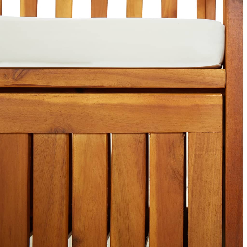 Bancă de depozitare cu pernă, 170 cm, lemn masiv de acacia