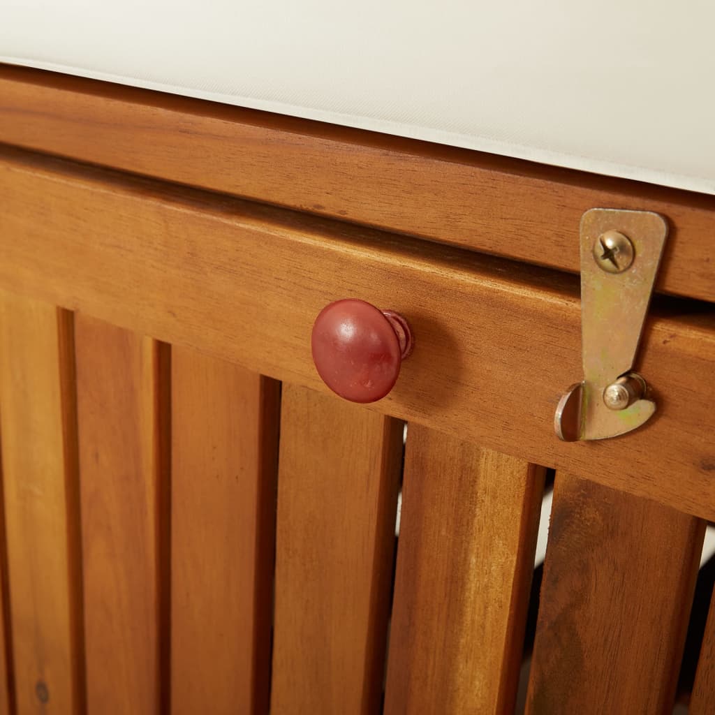 Bancă de depozitare cu pernă, 170 cm, lemn masiv de acacia