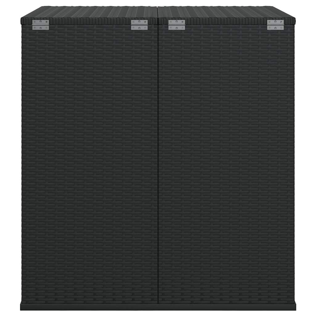 Ladă grădină pentru perne, negru, 100x97,5x104 cm, ratan PE