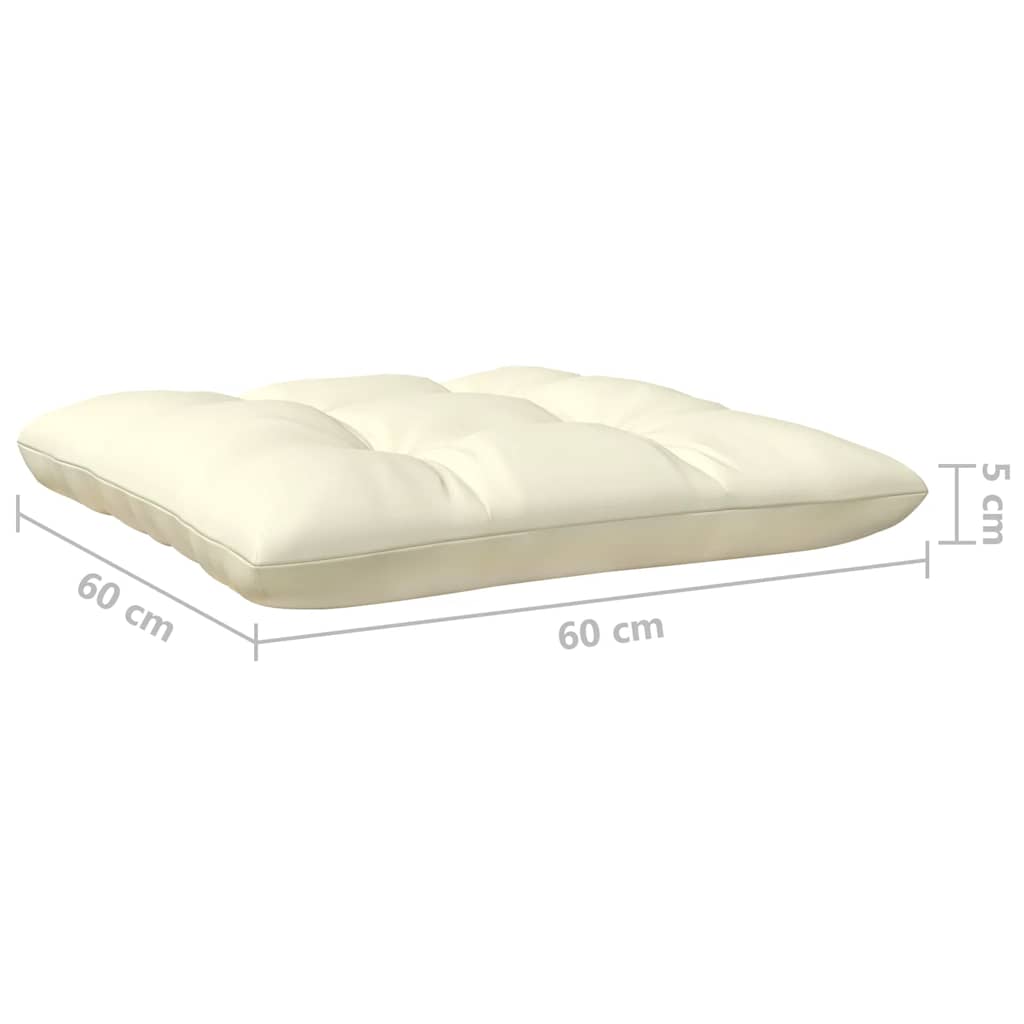 Set mobilier grădină cu perne crem, 3 piese, lemn masiv de pin