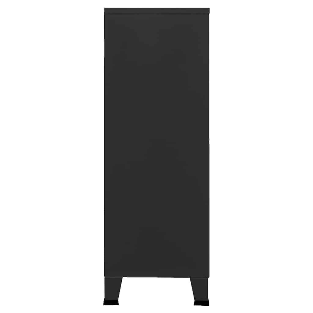 Dulap industrial de depozitare, negru, 75x40x115 cm, metal