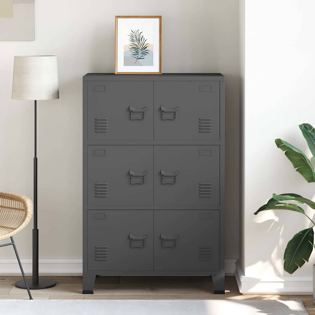 Dulap industrial de depozitare, antracit, 75x40x115 cm, metal