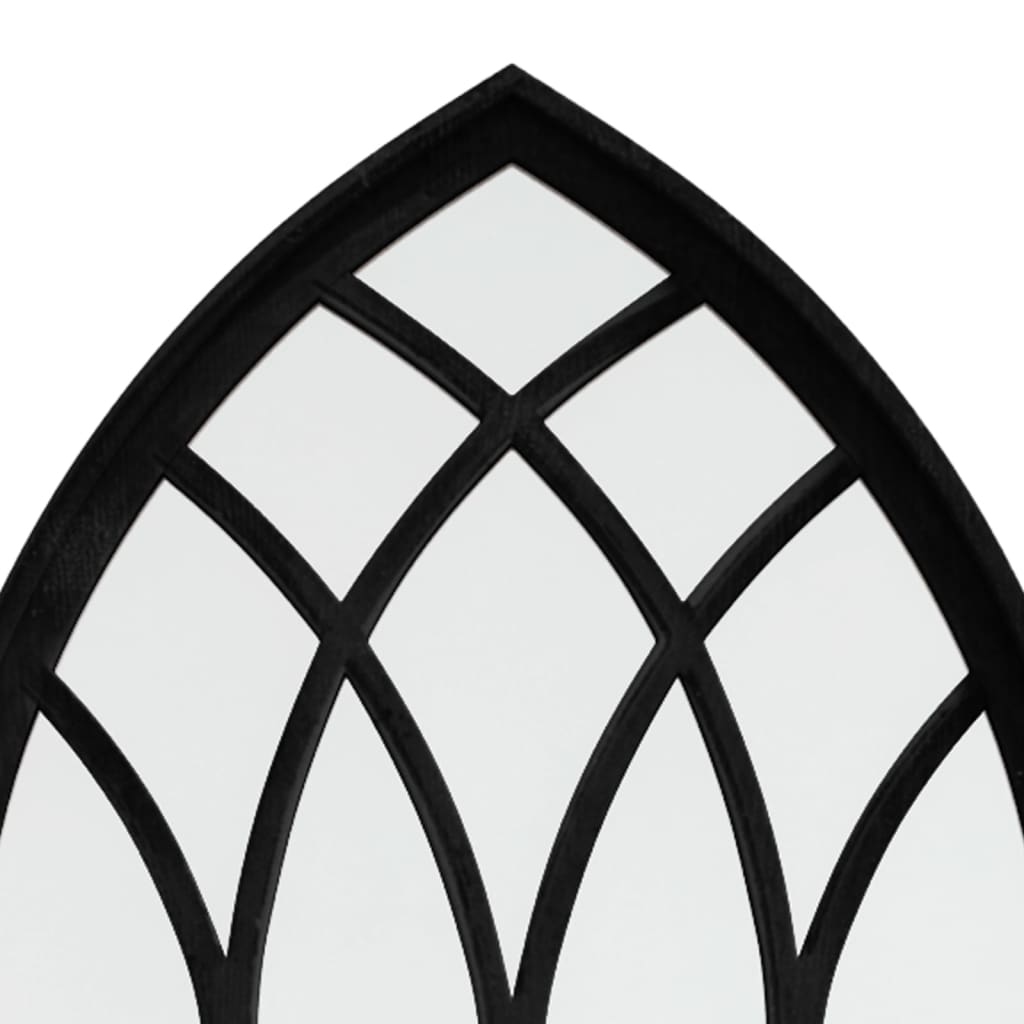 Oglindă de grădină, negru, 100x45 cm, fier, uz exterior