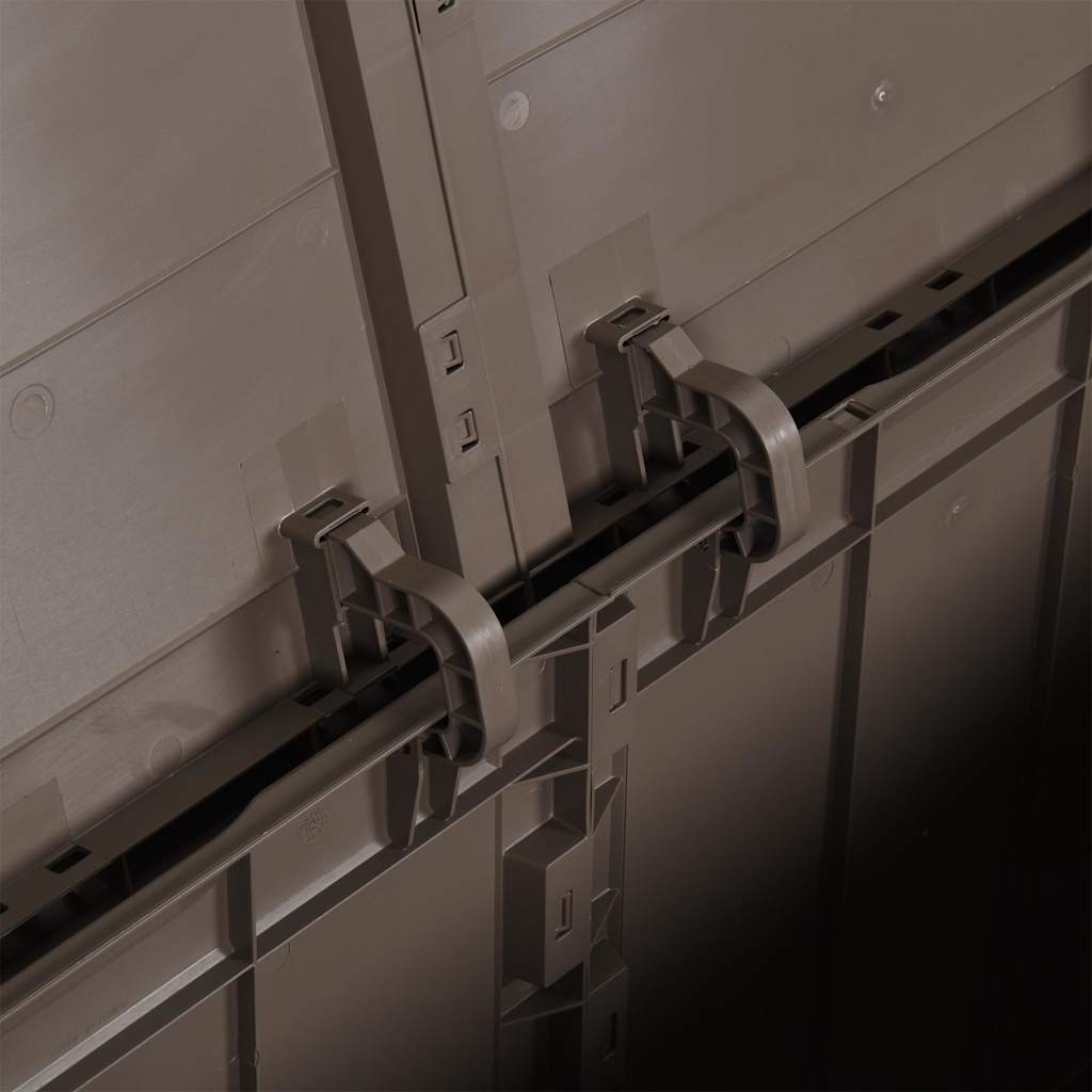 Cutie de depozitare pentru grădină, maro, 270L, aspect de lemn din PP