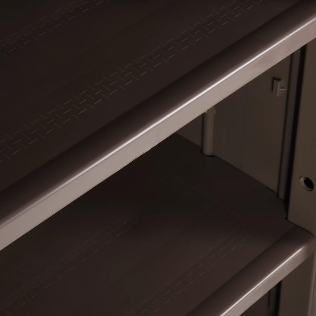 Dulap de depozitare grădină, maro, 65x45x172 cm PP aspect lemn