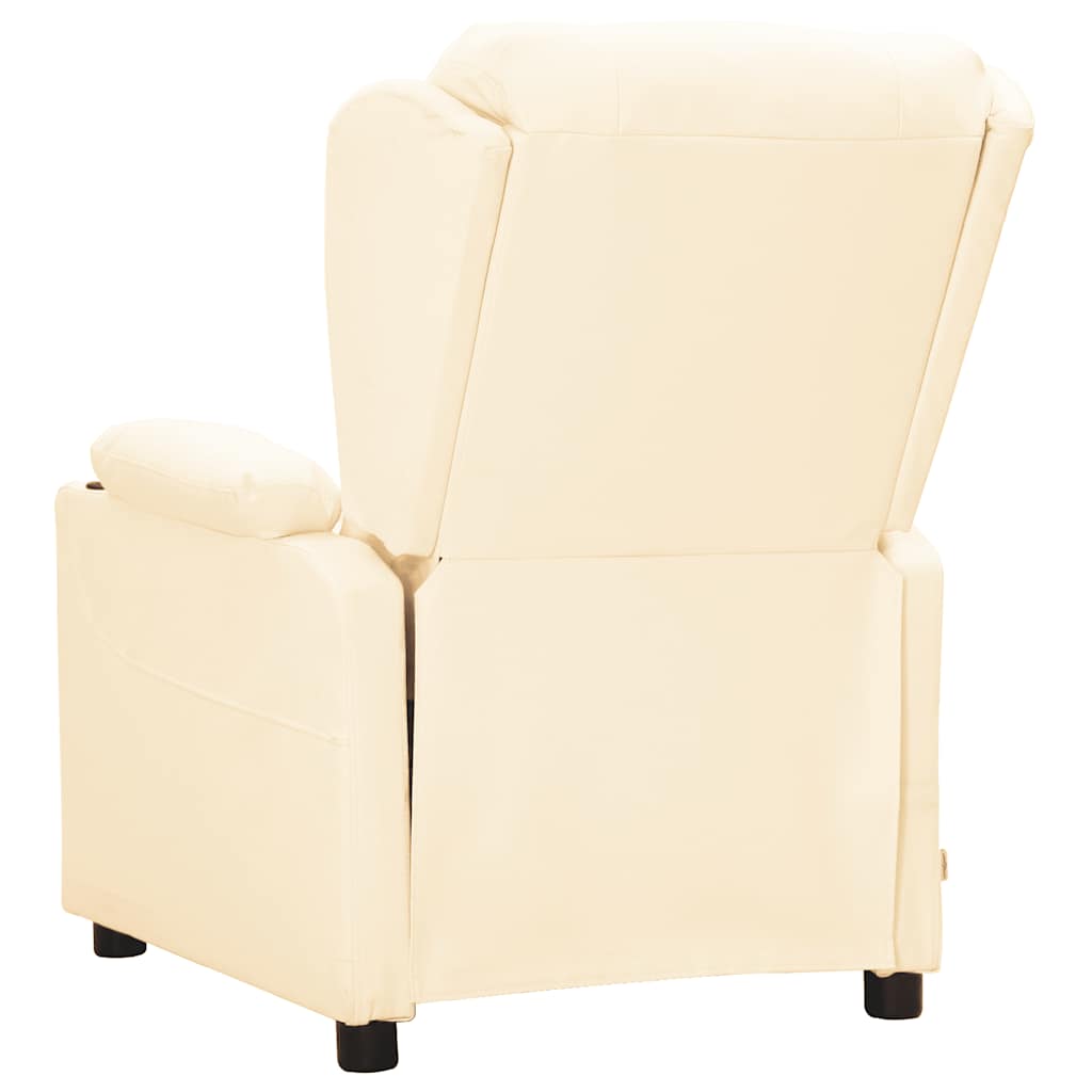 Fotoliu cu ridicare, crem, piele ecologică