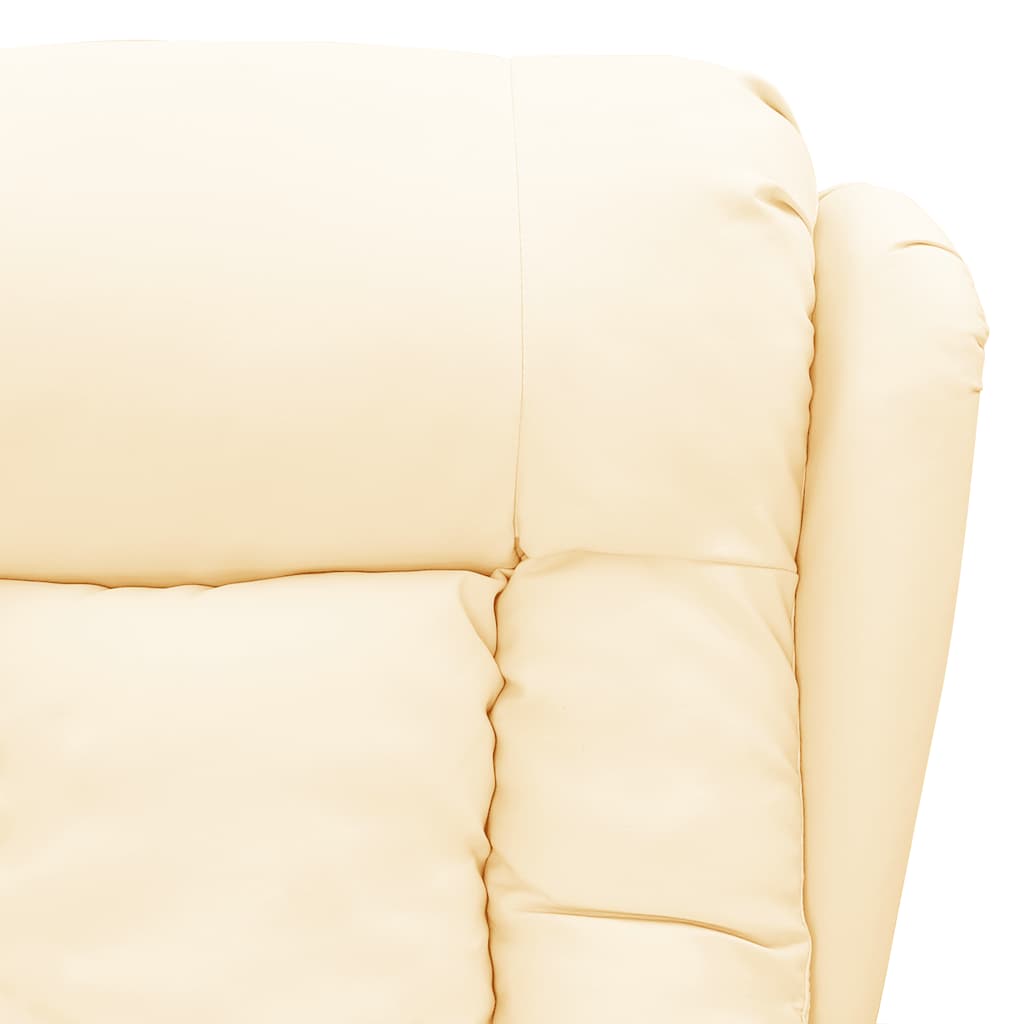 Fotoliu cu ridicare, crem, piele ecologică