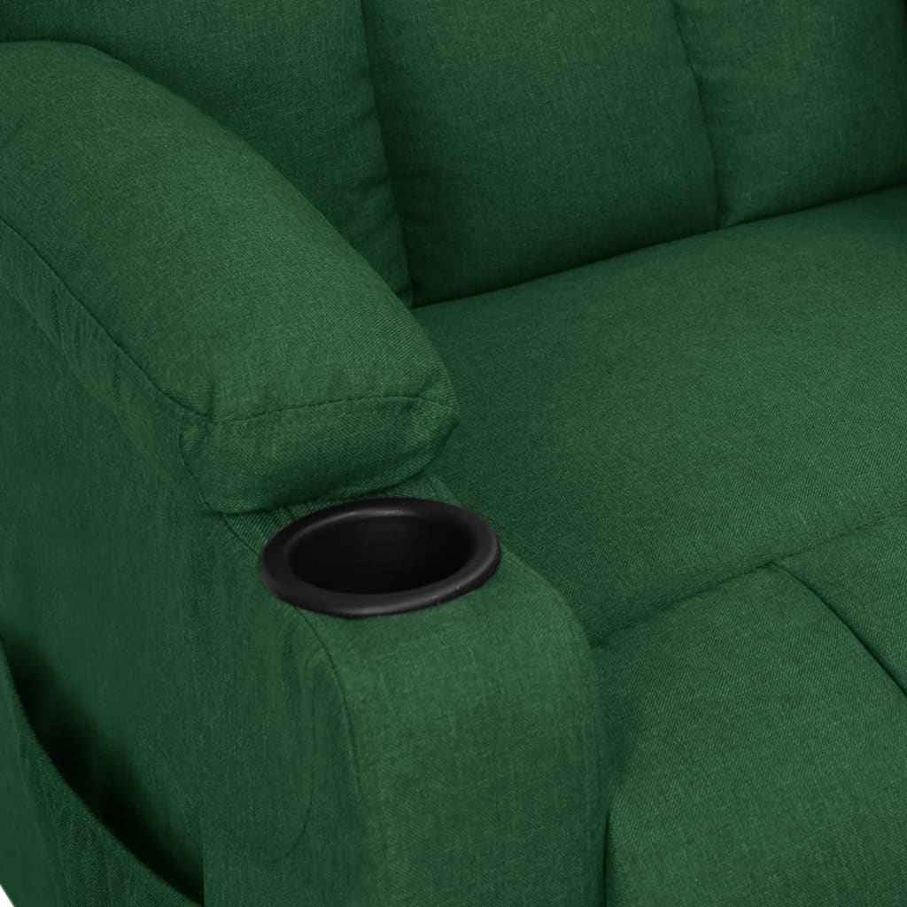 Fotoliu cu ridicare, verde închis, material textil