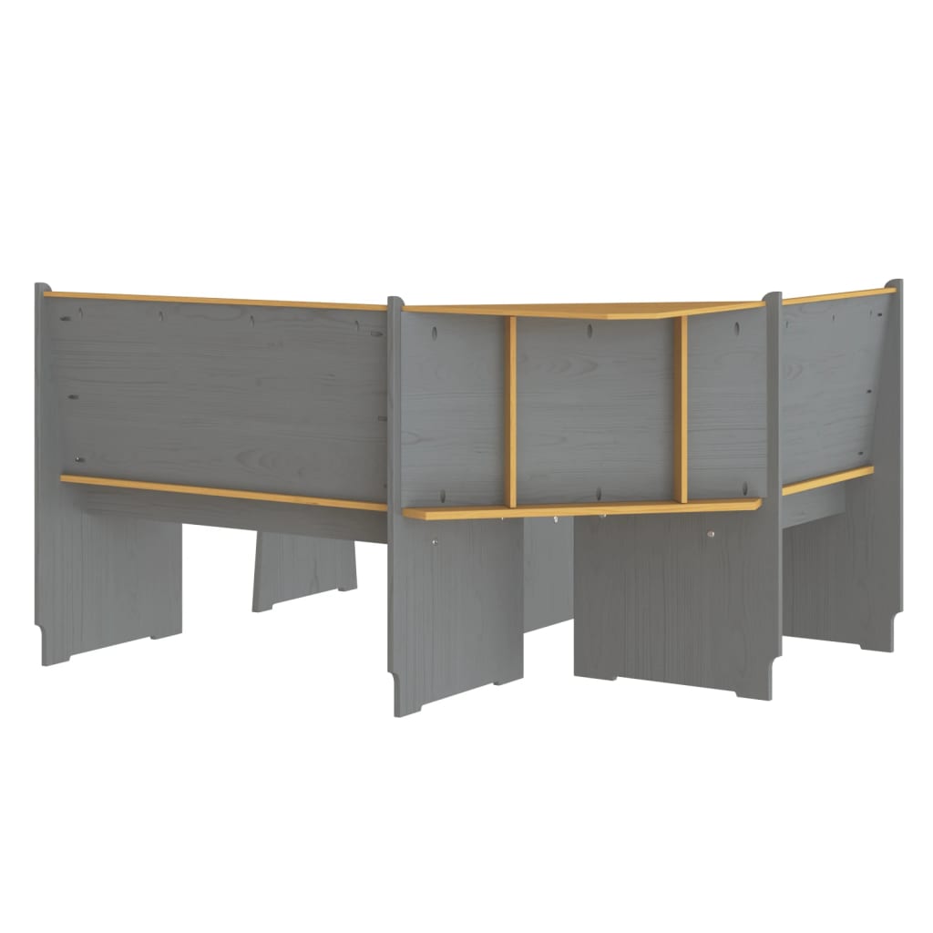 Set mobilier bucătărie „REINE”, 3piese, maro miere&gri lemn pin