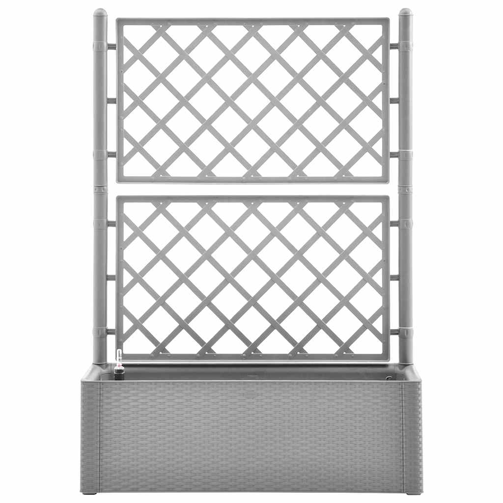 Strat înălțat grădină cu spalier și sistem de auto-udare, gri