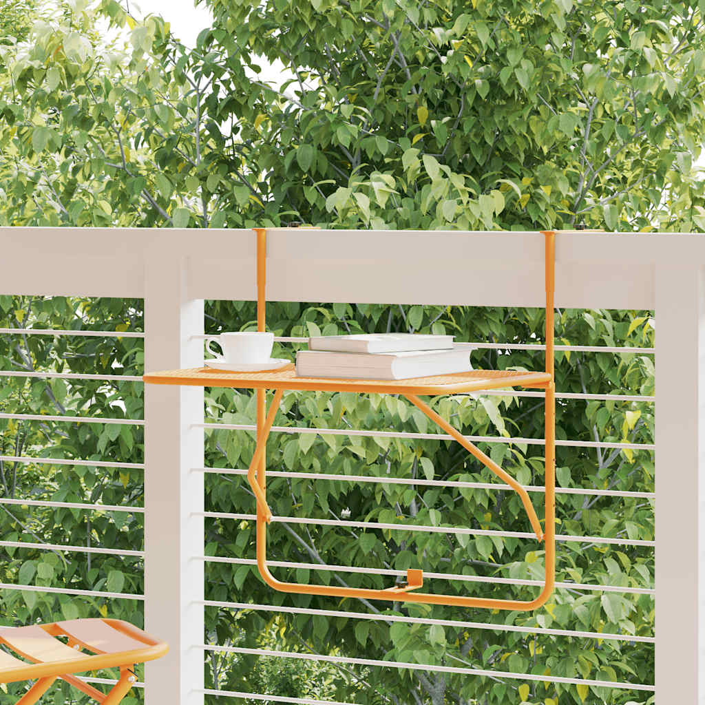 Masă de balcon, galben, 60x40 cm, oțel