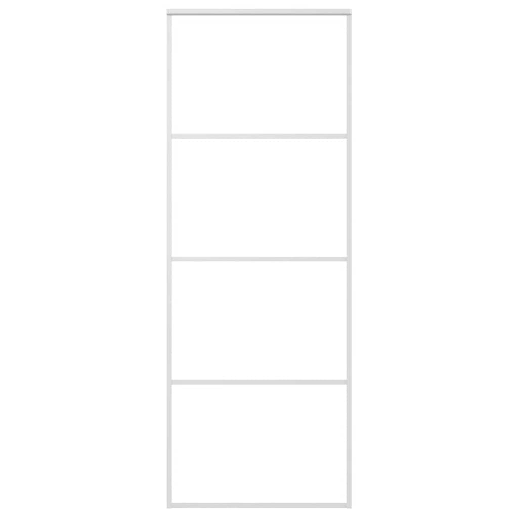 Ușă glisantă, alb, 76x205 cm, sticlă ESG și aluminiu