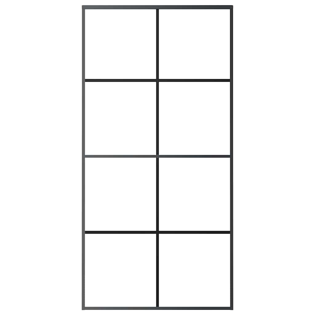 Ușă glisantă, negru, 102,5x205 cm, sticlă ESG și aluminiu