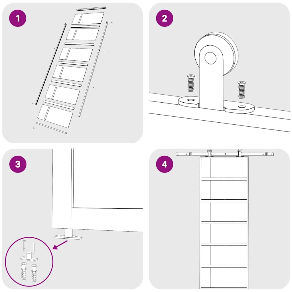 Ușă glisantă, negru, 76x205 cm, sticlă ESG și aluminiu