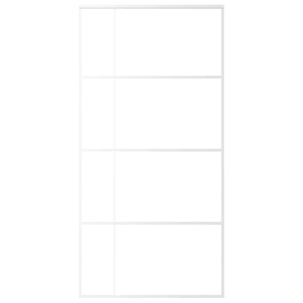 Ușă glisantă, alb, 102,5x205 cm, sticlă ESG și aluminiu