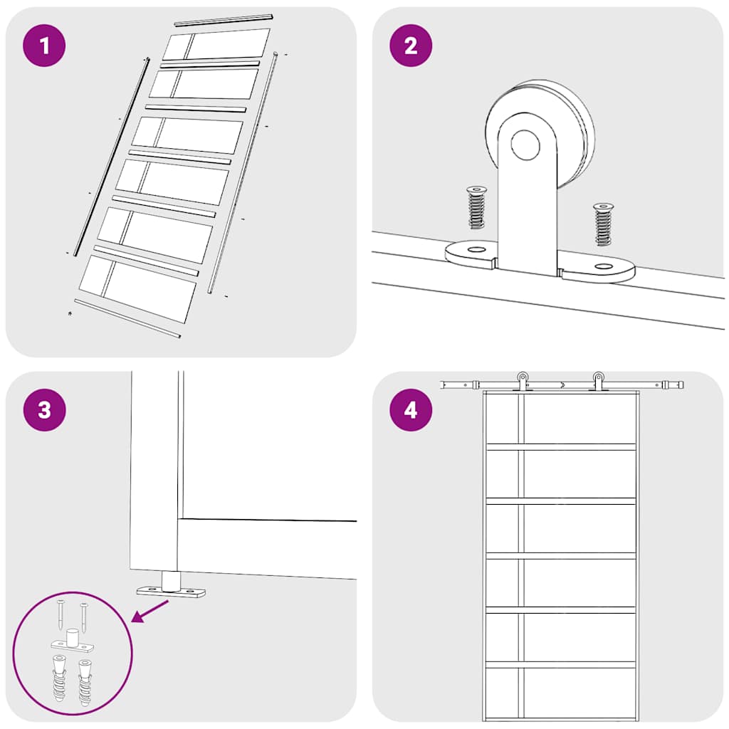 Ușă glisantă, alb, 102,5x205 cm, sticlă mată ESG și aluminiu