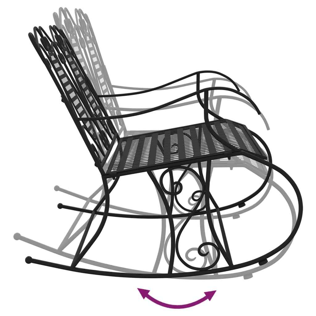 Bancă balansoar cu 2 locuri, negru, 113 cm, oțel