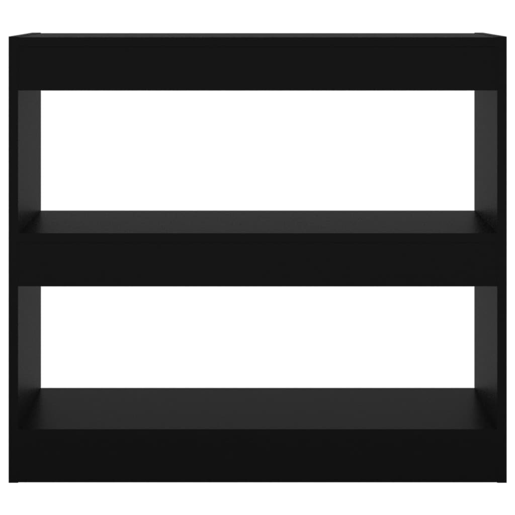 Bibliotecă/Separator cameră, negru, 80x30x72 cm