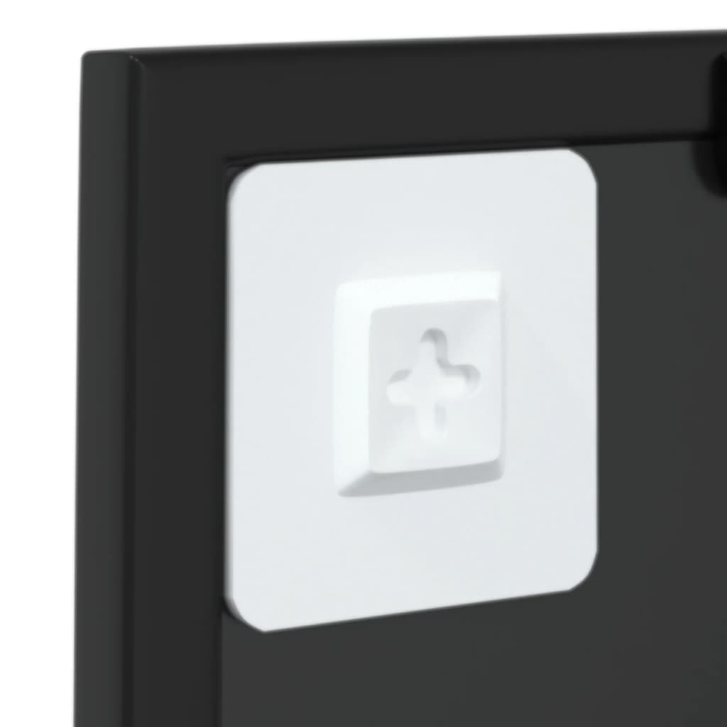 Oglindă de perete, negru, 40x40 cm, metal