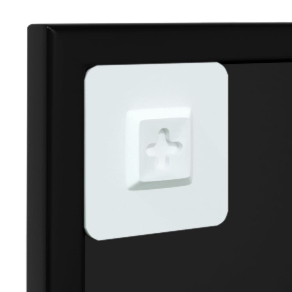 Oglindă de perete, negru, 60x60 cm, metal