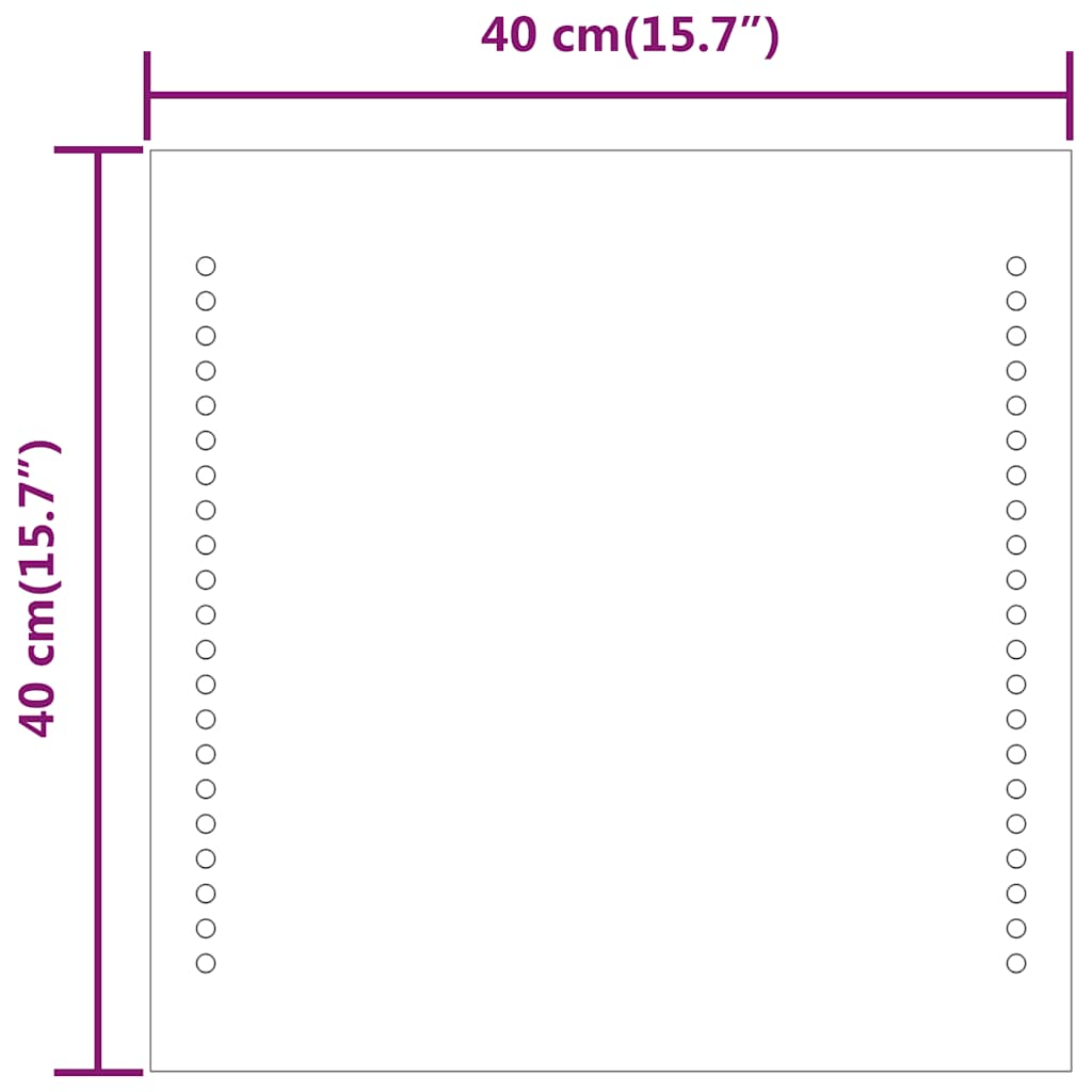 Oglindă de baie cu LED, 40x40 cm - Vendito