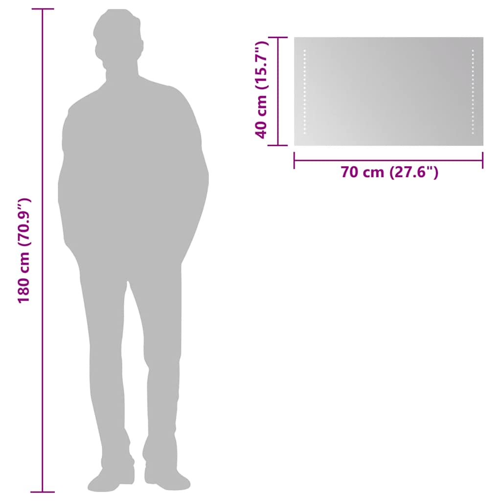 Oglindă de baie cu LED, 70x40 cm - Vendito