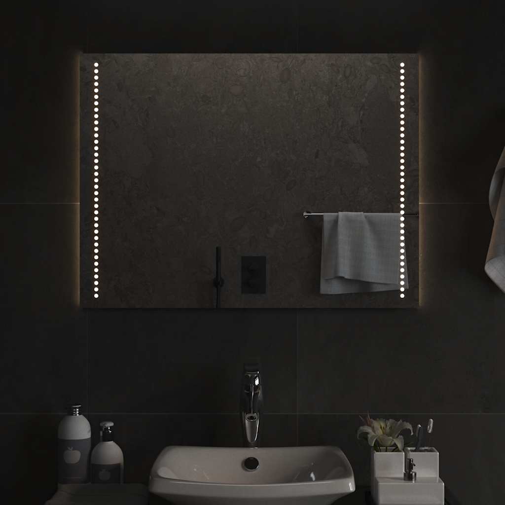 Oglindă de baie cu LED, 80x60 cm